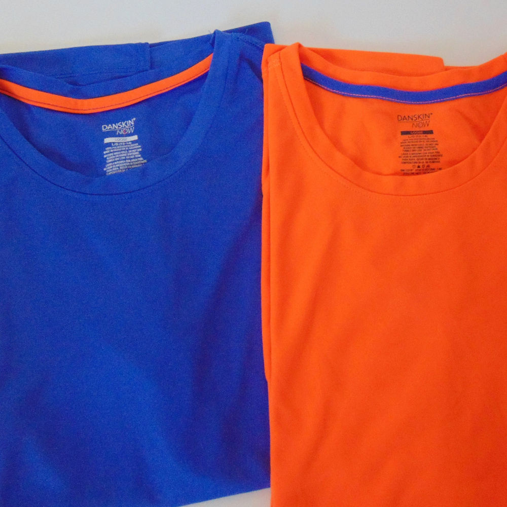 Two Danskin Now Loose Athletic Shirts L (12-14)